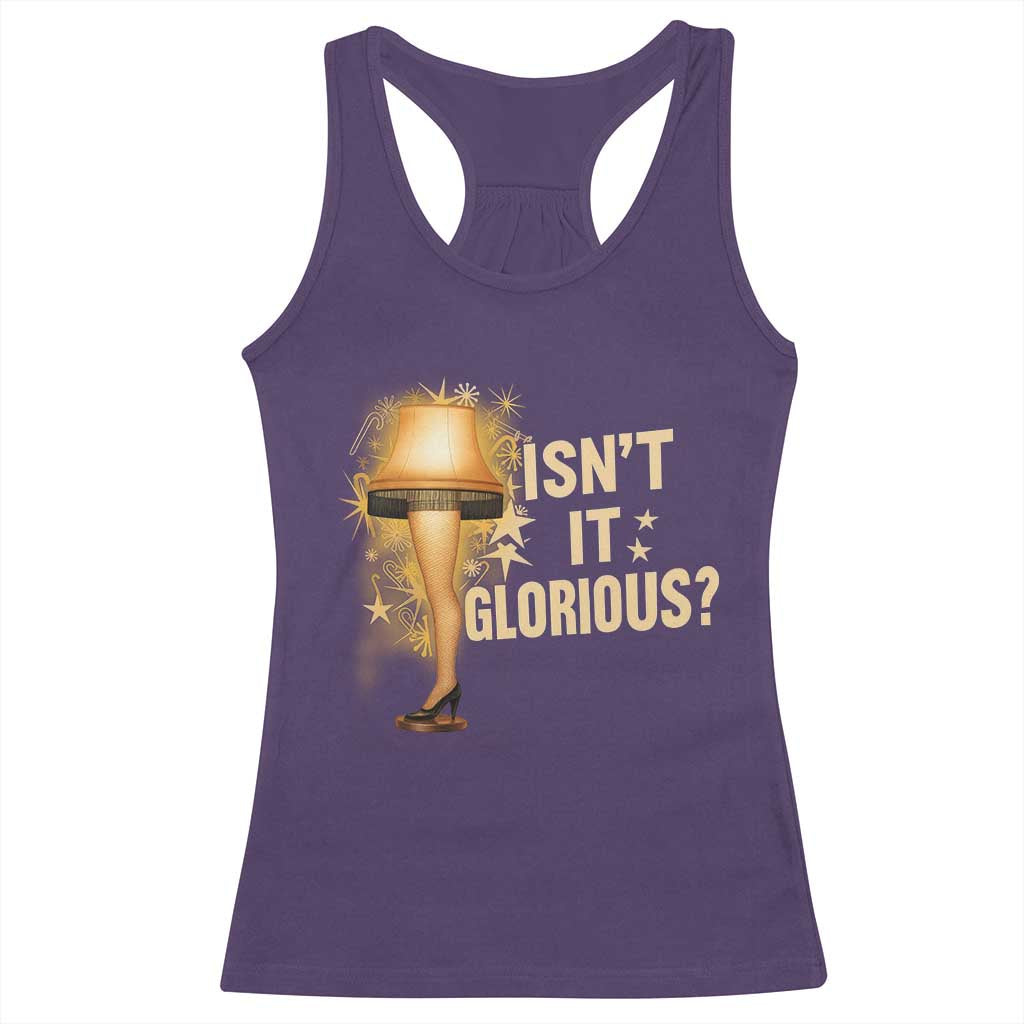 Funny Christmas Movie Leg Lamp Racerback Tank Top Isnt It Glorious TS11 Purple Print Your Wear