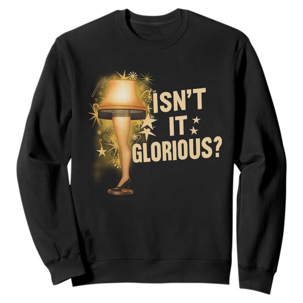Funny Christmas Movie Leg Lamp Sweatshirt Isnt It Glorious TS11 Black Print Your Wear