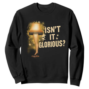 Funny Christmas Movie Leg Lamp Sweatshirt Isnt It Glorious TS11 Black Print Your Wear