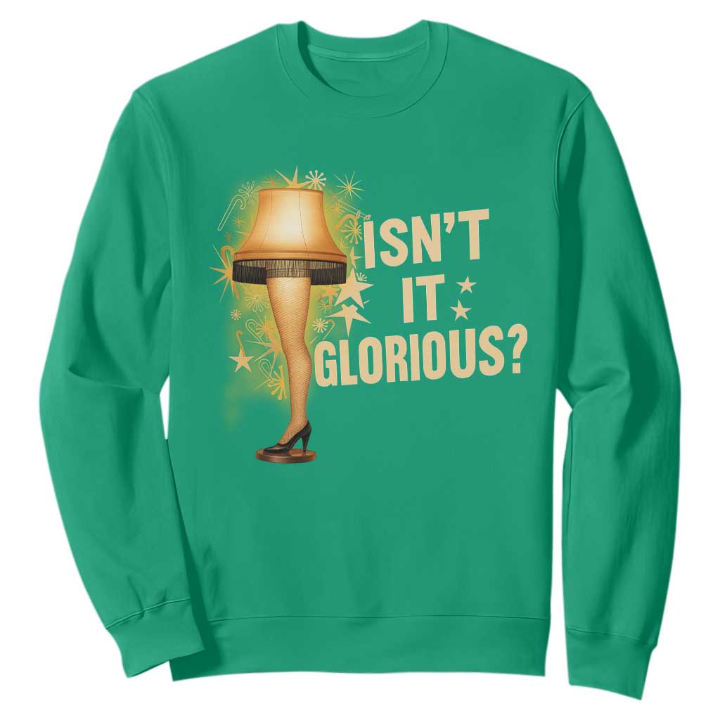 Funny Christmas Movie Leg Lamp Sweatshirt Isnt It Glorious TS11 Irish Green Print Your Wear