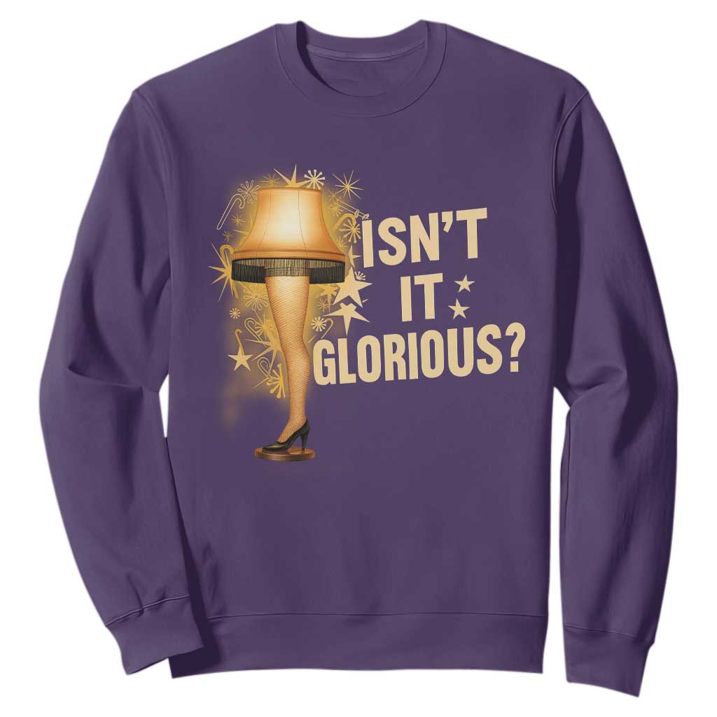 Funny Christmas Movie Leg Lamp Sweatshirt Isnt It Glorious TS11 Purple Print Your Wear