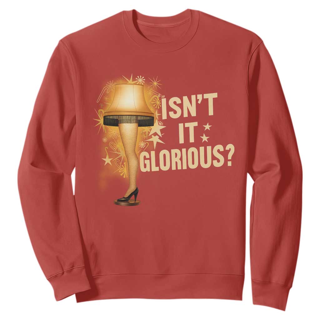 Funny Christmas Movie Leg Lamp Sweatshirt Isnt It Glorious TS11 Red Print Your Wear