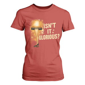 Funny Christmas Movie Leg Lamp T Shirt For Women Isnt It Glorious TS11 Red Print Your Wear