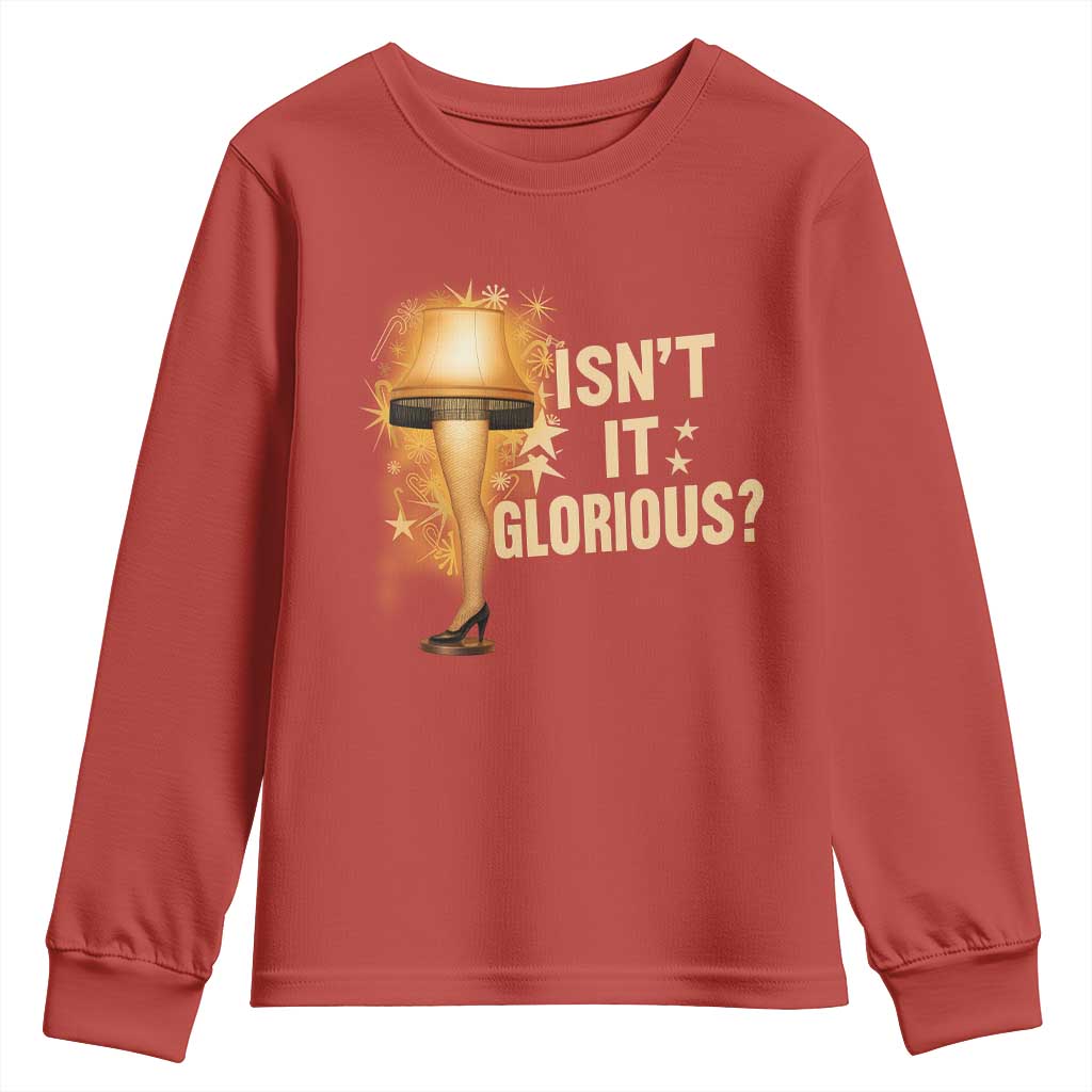 Funny Christmas Movie Leg Lamp Youth Sweatshirt Isnt It Glorious TS11 Red Print Your Wear