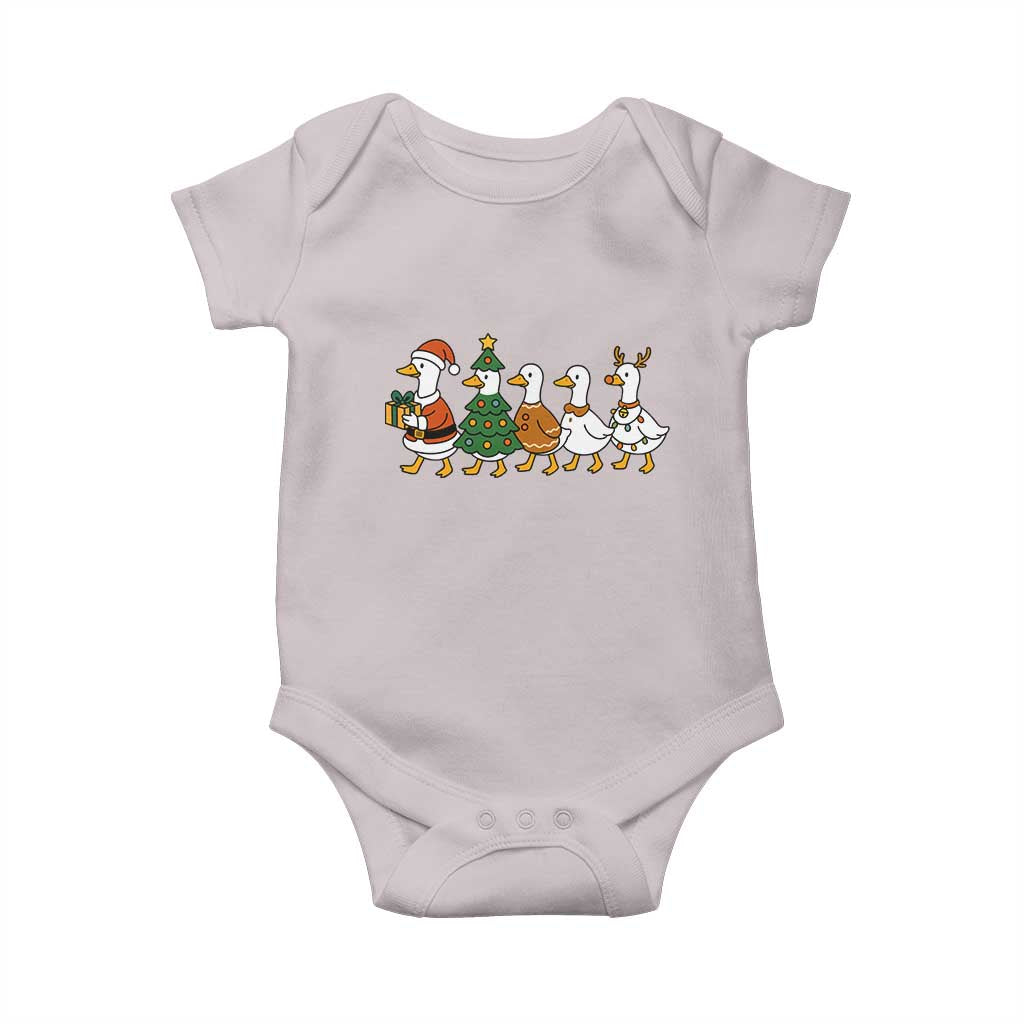 Funny Christmas Silly Goose Poultry Animal Lovers Baby Onesie TS11 Ice Gray Print Your Wear