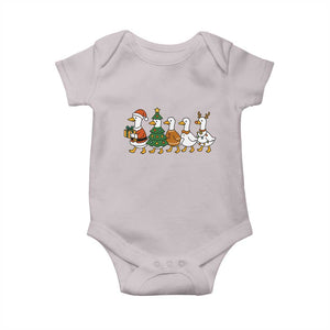 Funny Christmas Silly Goose Poultry Animal Lovers Baby Onesie TS11 Ice Gray Print Your Wear