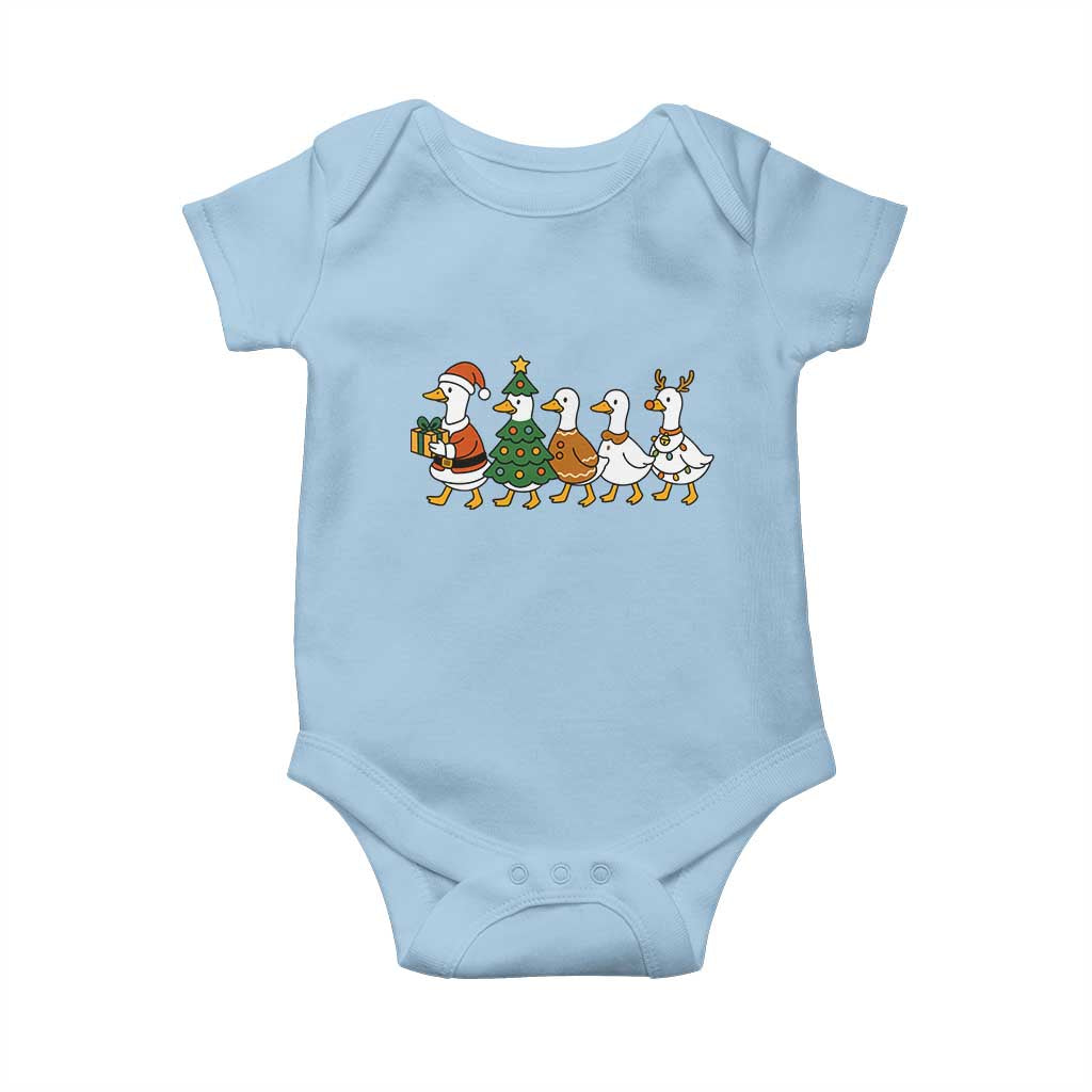 Funny Christmas Silly Goose Poultry Animal Lovers Baby Onesie TS11 Light Blue Print Your Wear