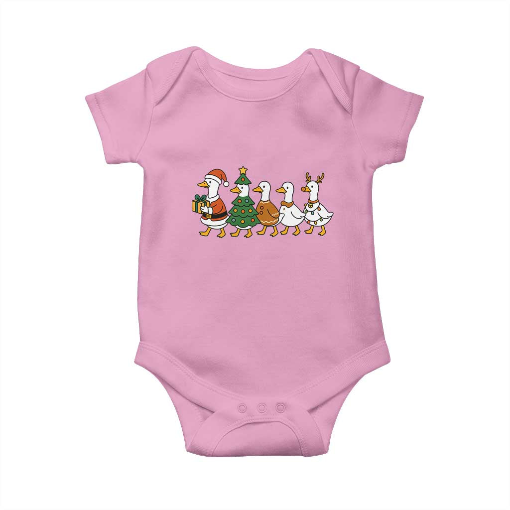 Funny Christmas Silly Goose Poultry Animal Lovers Baby Onesie TS11 Light Pink Print Your Wear
