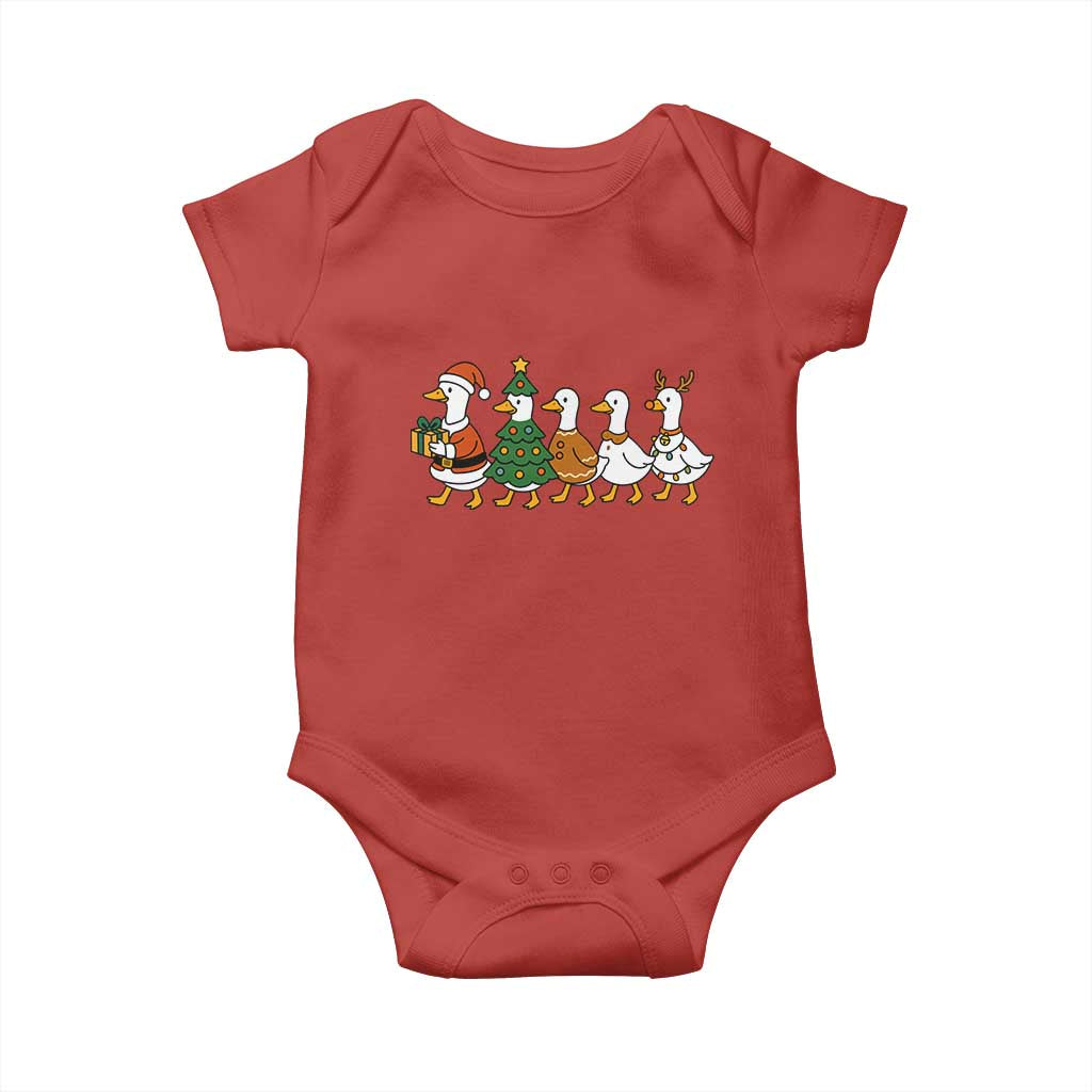Funny Christmas Silly Goose Poultry Animal Lovers Baby Onesie TS11 Red Print Your Wear