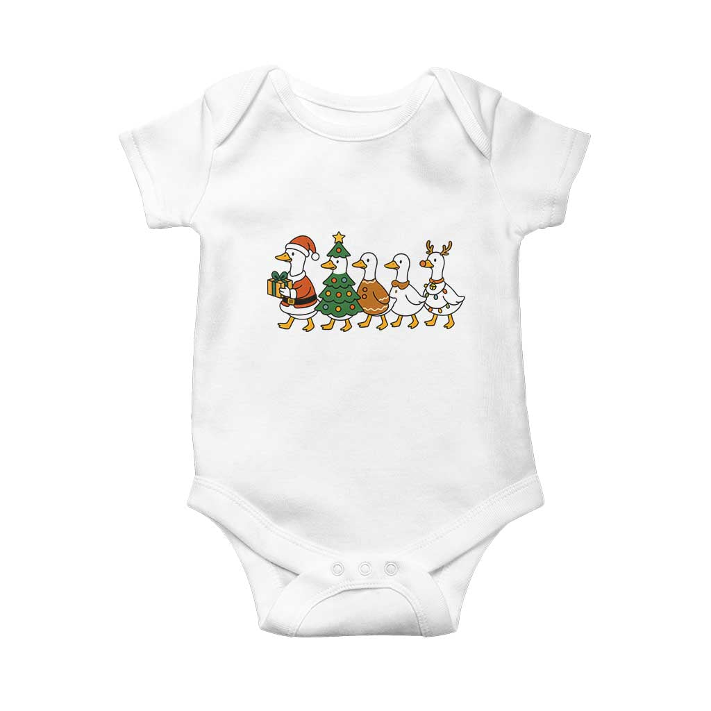 Funny Christmas Silly Goose Poultry Animal Lovers Baby Onesie TS11 White Print Your Wear