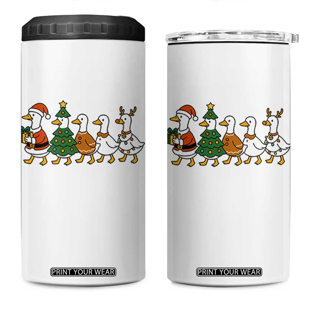 Funny Christmas Silly Goose Poultry Animal Lovers 4 in 1 Can Cooler Tumbler TS11 One Size: 16 oz White Print Your Wear