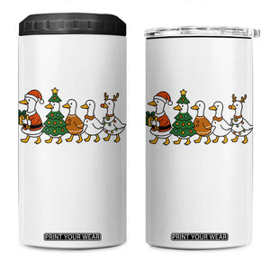 Funny Christmas Silly Goose Poultry Animal Lovers 4 in 1 Can Cooler Tumbler TS11 One Size: 16 oz White Print Your Wear