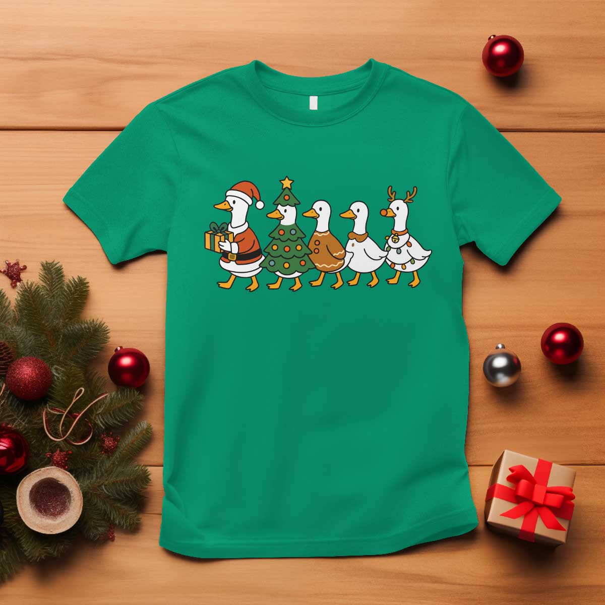 Funny Christmas Silly Goose Poultry Animal Lovers T Shirt TS11 Irish Green Print Your Wear