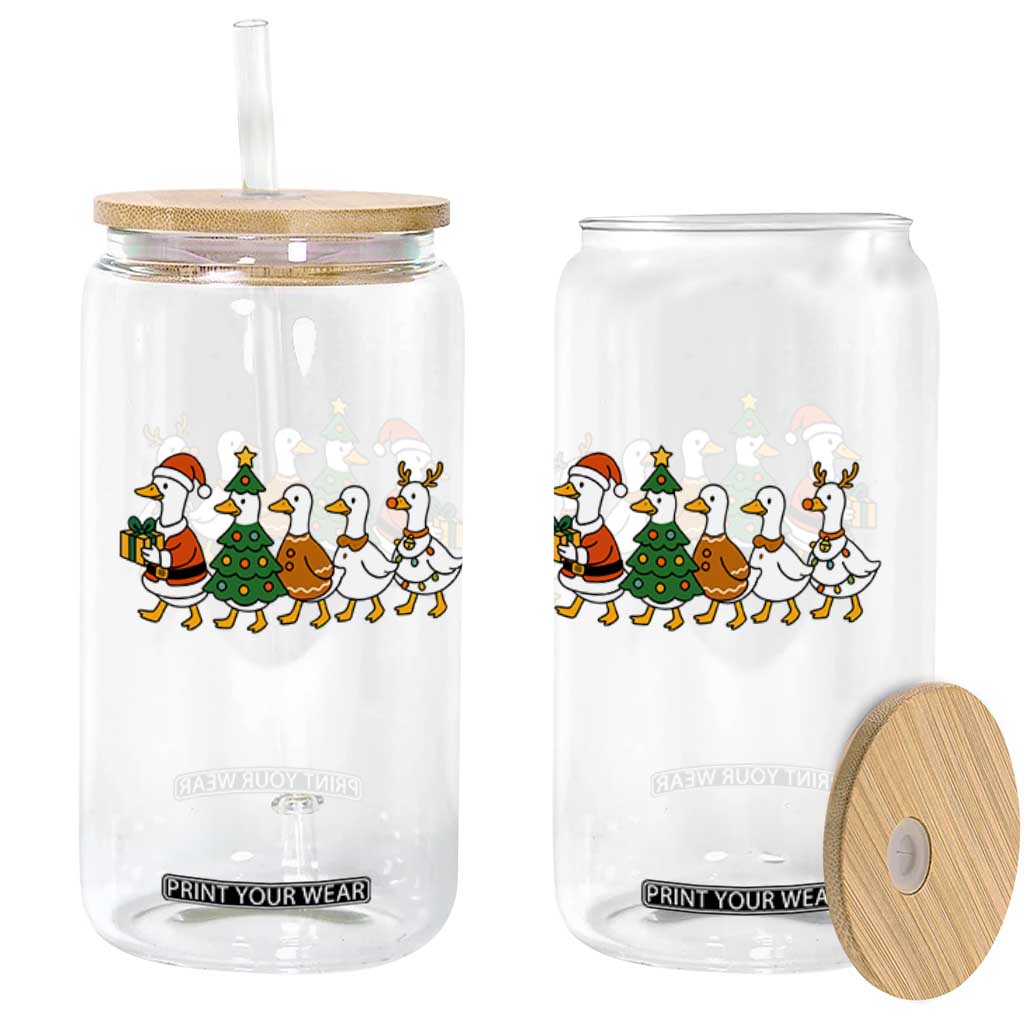 Funny Christmas Silly Goose Poultry Animal Lovers Glass Can TS11 Print Your Wear