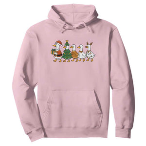 Funny Christmas Silly Goose Poultry Animal Lovers Hoodie TS11 Light Pink Print Your Wear