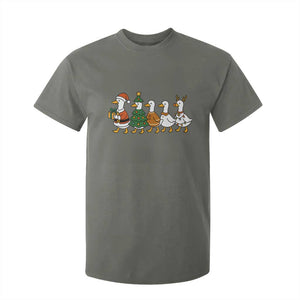 Funny Christmas Silly Goose Poultry Animal Lovers T Shirt For Kid TS11 Military Green Print Your Wear