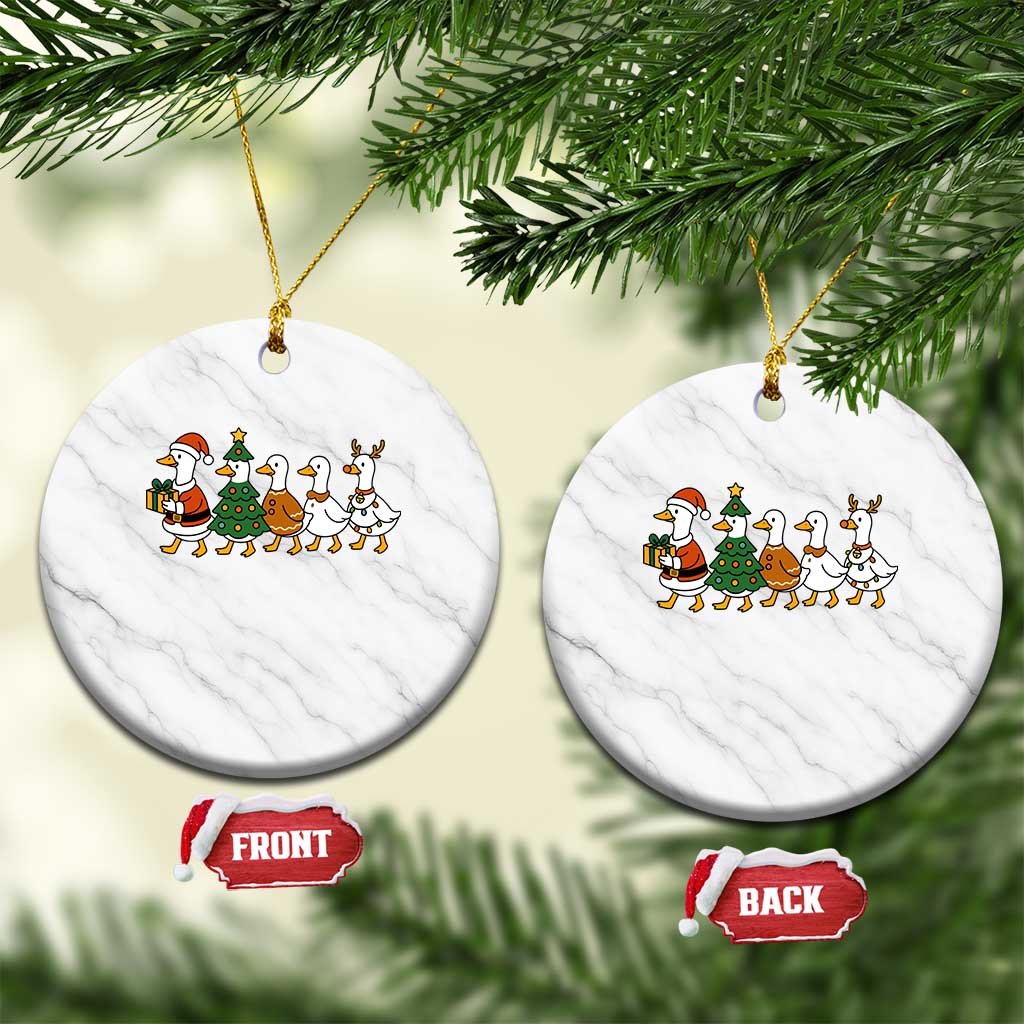Funny Christmas Silly Goose Poultry Animal Lovers Ceramic Ornament TS11 1pc White Marble Print Your Wear
