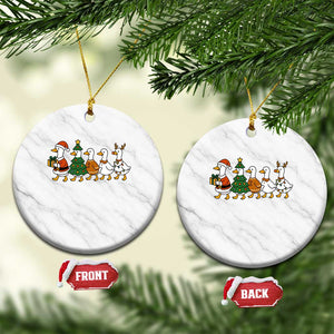 Funny Christmas Silly Goose Poultry Animal Lovers Ceramic Ornament TS11 1pc White Marble Print Your Wear