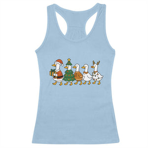 Funny Christmas Silly Goose Poultry Animal Lovers Racerback Tank Top TS11 Light Blue Print Your Wear