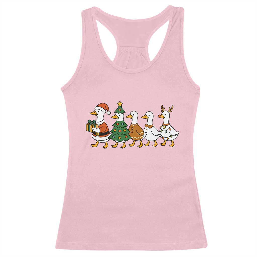 Funny Christmas Silly Goose Poultry Animal Lovers Racerback Tank Top TS11 Light Pink Print Your Wear