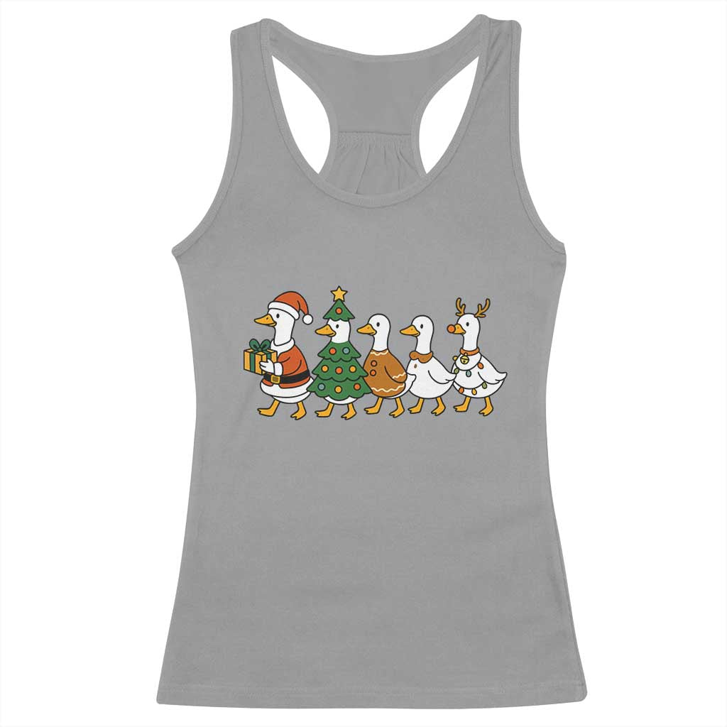 Funny Christmas Silly Goose Poultry Animal Lovers Racerback Tank Top TS11 Sport Gray Print Your Wear