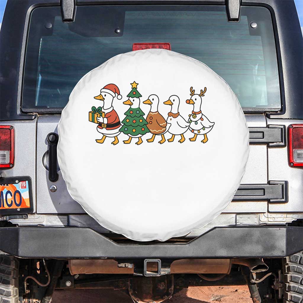 Funny Christmas Silly Goose Poultry Animal Lovers Spare Tire Cover TS11 No hole White Print Your Wear