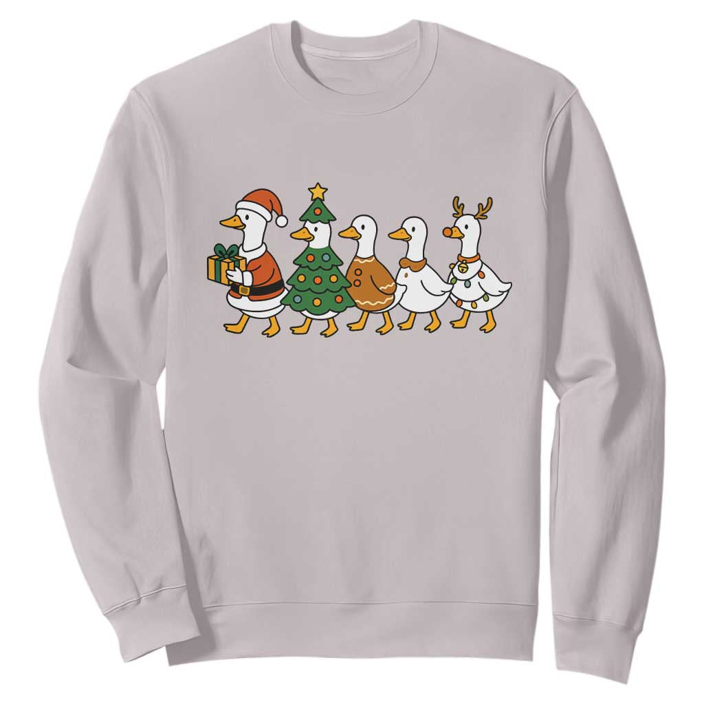 Funny Christmas Silly Goose Poultry Animal Lovers Sweatshirt TS11 Ice Gray Print Your Wear
