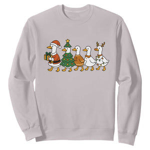 Funny Christmas Silly Goose Poultry Animal Lovers Sweatshirt TS11 Ice Gray Print Your Wear