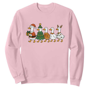 Funny Christmas Silly Goose Poultry Animal Lovers Sweatshirt TS11 Light Pink Print Your Wear