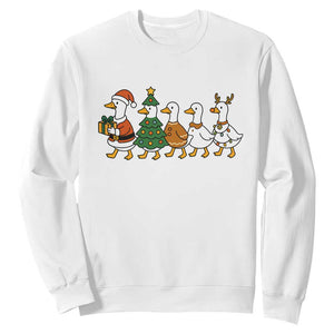 Funny Christmas Silly Goose Poultry Animal Lovers Sweatshirt TS11 White Print Your Wear
