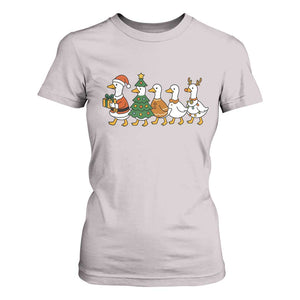 Funny Christmas Silly Goose Poultry Animal Lovers T Shirt For Women TS11 Ice Gray Print Your Wear