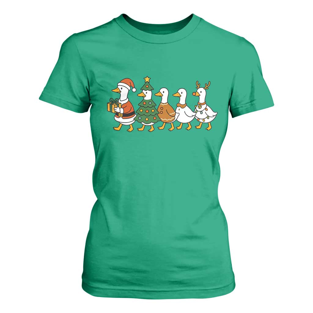 Funny Christmas Silly Goose Poultry Animal Lovers T Shirt For Women TS11 Irish Green Print Your Wear