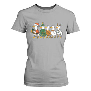 Funny Christmas Silly Goose Poultry Animal Lovers T Shirt For Women TS11 Sport Gray Print Your Wear