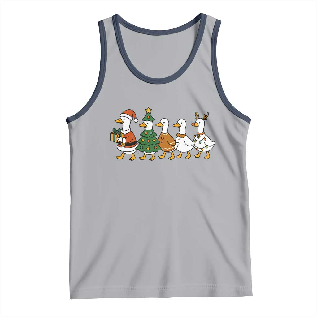 Funny Christmas Silly Goose Poultry Animal Lovers Tank Top TS11 Athletic Heather Navy Print Your Wear