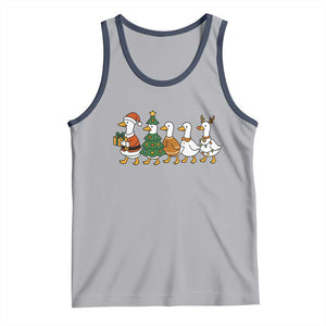 Funny Christmas Silly Goose Poultry Animal Lovers Tank Top TS11 Athletic Heather Navy Print Your Wear