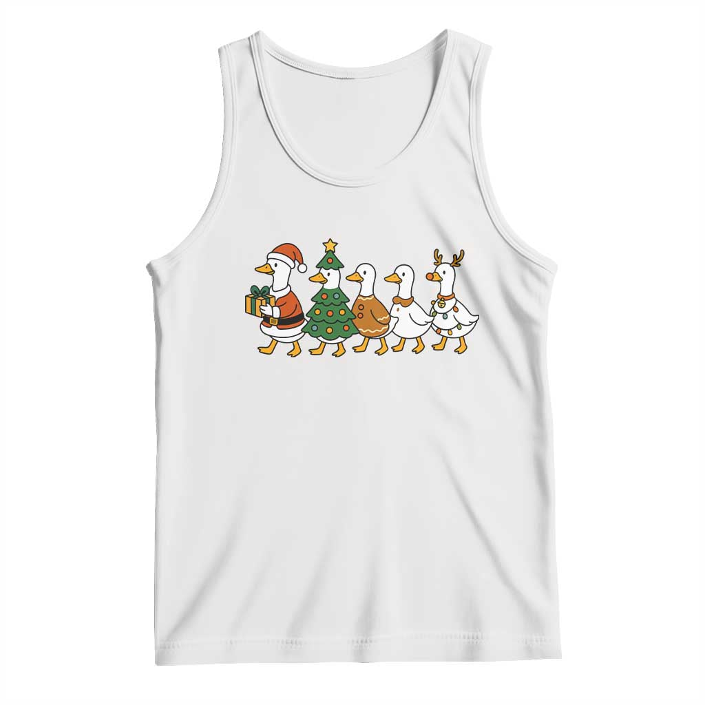 Funny Christmas Silly Goose Poultry Animal Lovers Tank Top - Print Your Wear