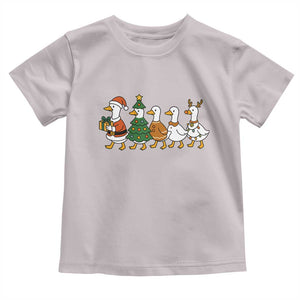 Funny Christmas Silly Goose Poultry Animal Lovers Toddler T Shirt TS11 Ice Gray Print Your Wear