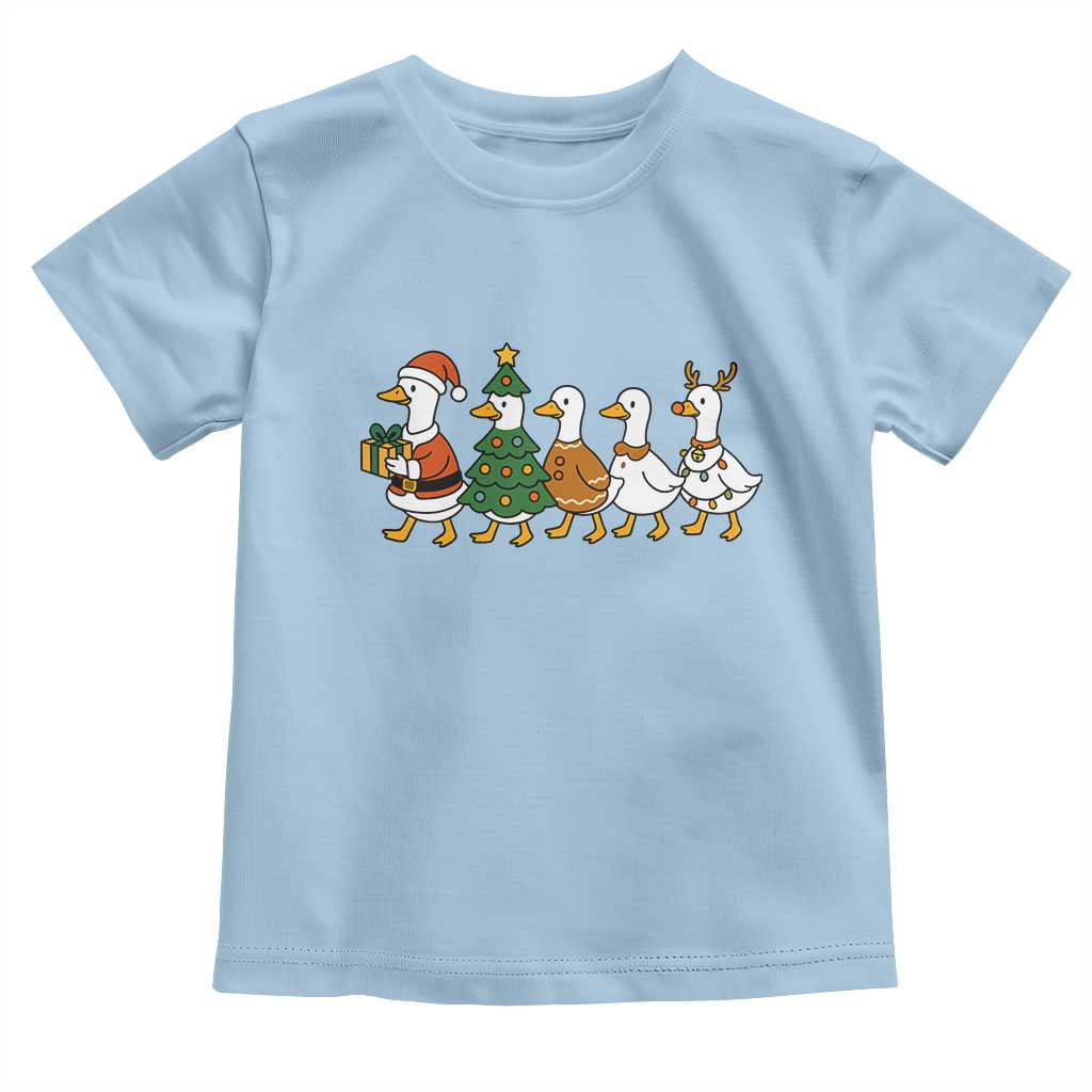 Funny Christmas Silly Goose Poultry Animal Lovers Toddler T Shirt TS11 Light Blue Print Your Wear