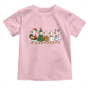 Funny Christmas Silly Goose Poultry Animal Lovers Toddler T Shirt TS11 Light Pink Print Your Wear