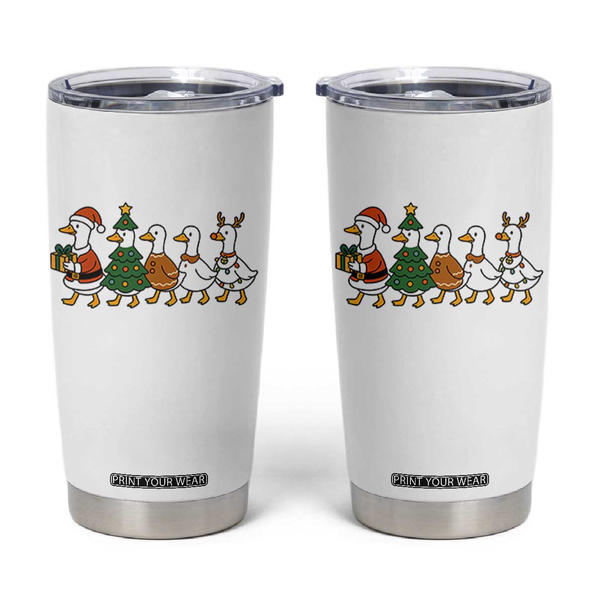 Funny Christmas Silly Goose Poultry Animal Lovers Tumbler Cup TS11 White Print Your Wear