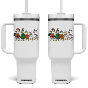 Funny Christmas Silly Goose Poultry Animal Lovers Tumbler With Handle TS11 One Size: 40 oz White Print Your Wear