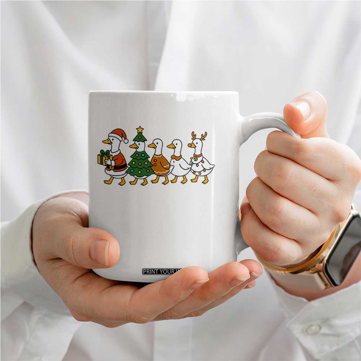 Funny Christmas Silly Goose Poultry Animal Lovers Coffee Mug TS11 Print Your Wear