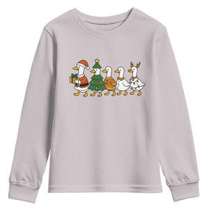 Funny Christmas Silly Goose Poultry Animal Lovers Youth Sweatshirt TS11 Ice Gray Print Your Wear