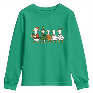 Funny Christmas Silly Goose Poultry Animal Lovers Youth Sweatshirt TS11 Irish Green Print Your Wear