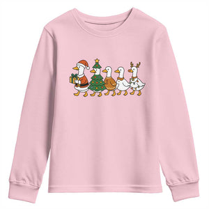 Funny Christmas Silly Goose Poultry Animal Lovers Youth Sweatshirt TS11 Light Pink Print Your Wear