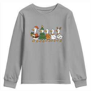 Funny Christmas Silly Goose Poultry Animal Lovers Youth Sweatshirt TS11 Sport Gray Print Your Wear