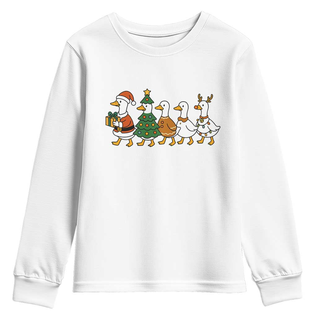 Funny Christmas Silly Goose Poultry Animal Lovers Youth Sweatshirt TS11 White Print Your Wear