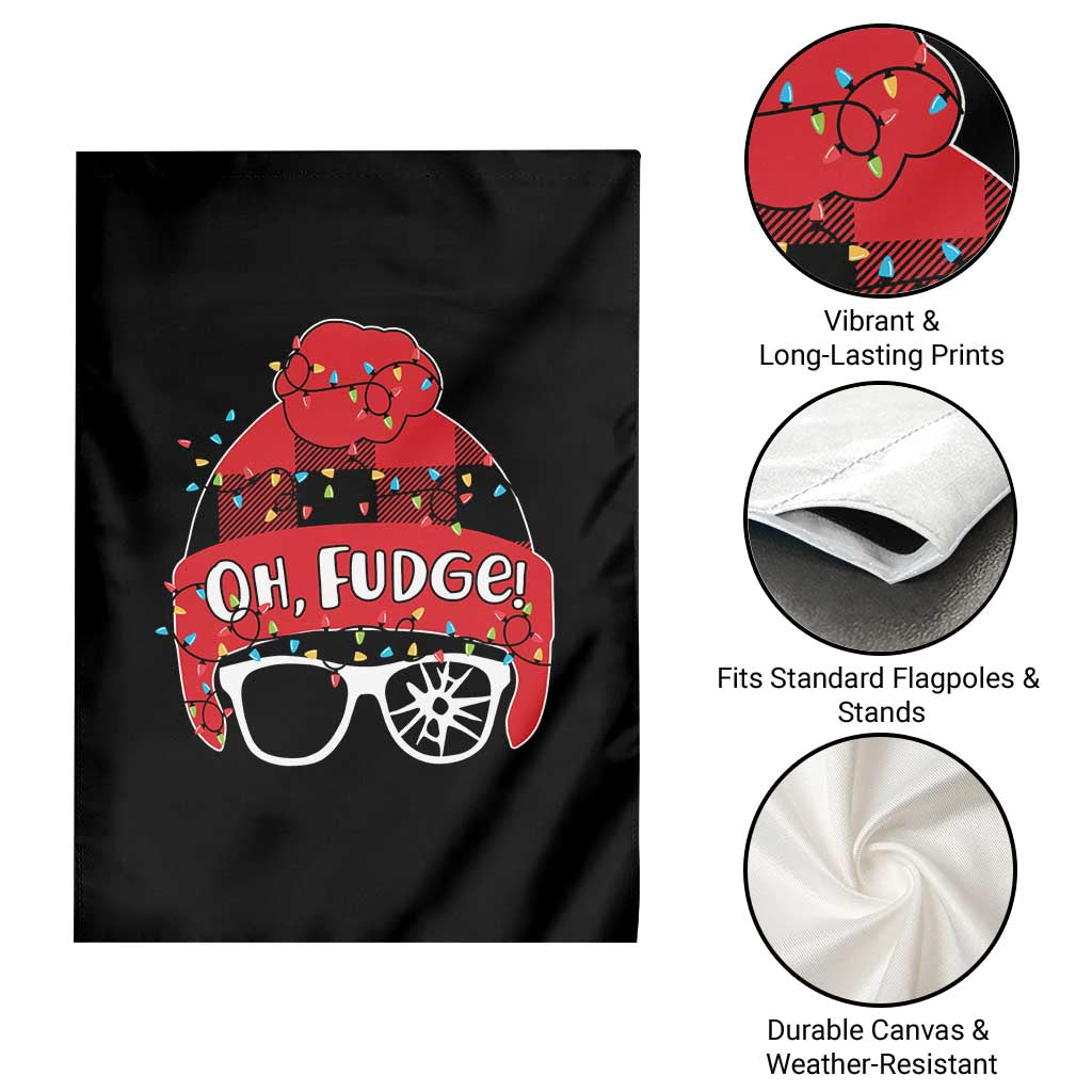 Funny Christmas Movie Garden Flag Oh Fudge Buffalo Plaid Printed Graphic Beanie Cap Xmas Light TS11 Print Your Wear