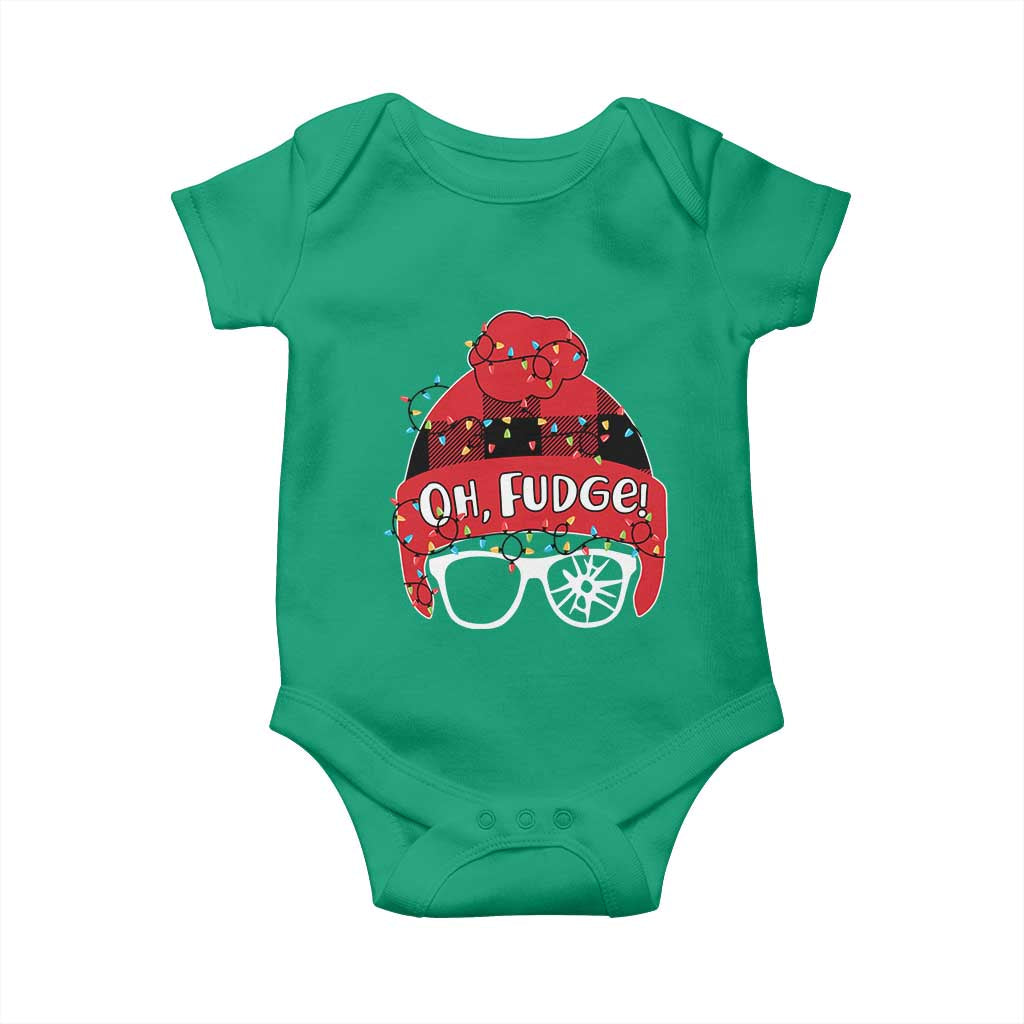Funny Christmas Movie Baby Onesie Oh Fudge Buffalo Plaid Printed Graphic Beanie Cap Xmas Light TS11 Irish Green Print Your Wear