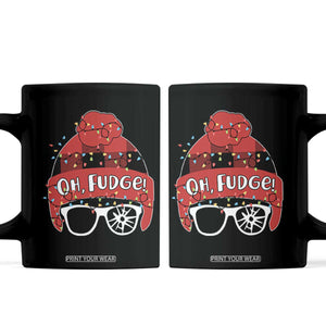 Funny Christmas Movie Coffee Mug Oh Fudge Buffalo Plaid Printed Graphic Beanie Cap Xmas Light TS11 Black Print Your Wear